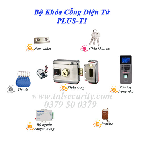 Bộ khóa cổng điện tử PLUS-T1 Bộ khóa cổng điện tử PLUS-T1